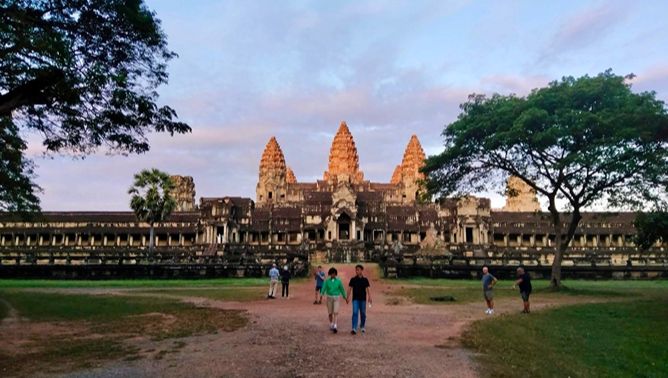 Angkor Wat temple at sunrise in Siem Reap, Cambodia